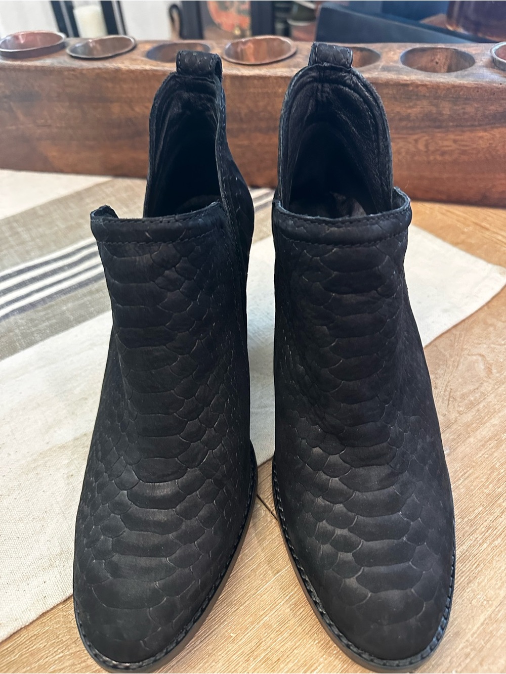 Jeffrey Campbell Women's Black Textured Chelsea Ankle Boot